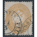 AUSTRIA - 1863 15So brown Arms, Lombardy-Venice, Levant cancel – Michel # V18