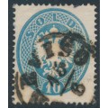 AUSTRIA - 1863 10So blue Arms, perf. 14, Lombardy-Venice, used – Michel # 17