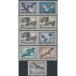 AUSTRIA - 1950 60g to 20S Birds set of 9, MNH – Michel # 955-956, 968, 984-987
