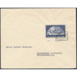 AUSTRIA - 1933 50g+50g blue WIPA, granite paper, used on cover – Michel # 556A