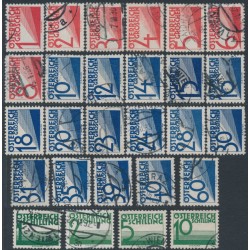 AUSTRIA - 1925 1g to 10S Postage Dues set of 27, used – Michel # P132-P158