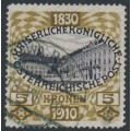 AUSTRIA - 1910 5Kr brown/violet Emperor's Birthday, used – Michel # 176 AUSTRIA - 1910 5Kr brown/violet Emperor's Birthday, used – Michel # 176