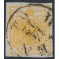 AUSTRIA - 1850 1Kr orange Coat of Arms, type III, used – Michel # 1Xb AUSTRIA - 1850 1Kr orange Coat of Arms, type III, used – Michel # 1Xb