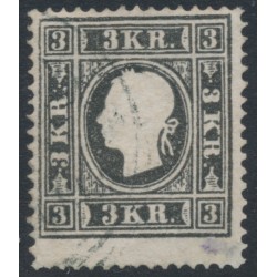 AUSTRIA - 1858 3Kr black Emperor Franz Joseph (type II), used – Michel # 11IIa