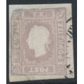 AUSTRIA - 1859 1.05Kr grey-lilac Newspaper Stamp, used – Michel # 17b AUSTRIA - 1859 1.05Kr grey-lilac Newspaper Stamp, used – Michel # 17b
