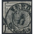 AUSTRIA - 1850 10c deep black Arms, Lombardy-Venice, used – Michel # 2Xa