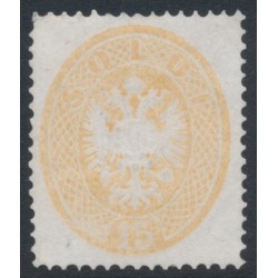 AUSTRIA - 1863 15So brown Arms, perf. 14, Lombardy-Venice, MNG – Michel # 18