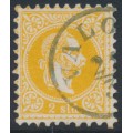 AUSTRIA / LEVANT - 1867 2So orange Emperor, coarse print, used – Michel # 1Ia