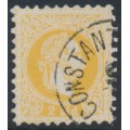 AUSTRIA / LEVANT - 1867 2So yellow-orange Emperor, coarse print, used – Michel # 1Ia