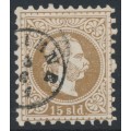 AUSTRIA / LEVANT - 1867 15So dark brown Emperor, coarse print, used – Michel # 5Ib