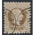 AUSTRIA / LEVANT - 1867 15So dark brown Emperor, coarse print, used – Michel # 5Ib