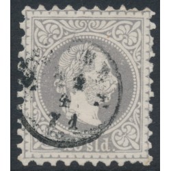 AUSTRIA / LEVANT - 1867 25So grey-purple Emperor, coarse print, used – Michel # 6Ia AUSTRIA / LEVANT - 1867 25So grey-purple Emperor, coarse print, used – Michel # 6Ia
