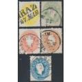 AUSTRIA - 1860 2Kr to 15Kr Emperor Franz Josef set of 5, used – Michel # 18-22 AUSTRIA - 1860 2Kr to 15Kr Emperor Franz Josef set of 5, used – Michel # 18-22