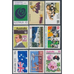 AUSTRALIA - 1975-1978 the nine 10c & 18c commemoratives, MNH – SG # ex. 589-668