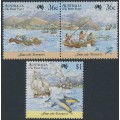 AUSTRALIA - 1987 First Fleet at Teneriffe set of 3, MNH – SG # 1064a + 1066 AUSTRALIA - 1987 First Fleet at Teneriffe set of 3, MNH – SG # 1064a + 1066