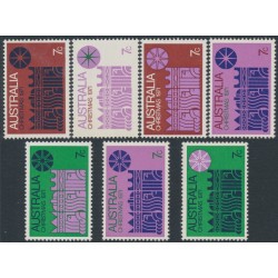 AUSTRALIA - 1971 Christmas set of 7 singles (cream paper), MNH – SG # 498-504