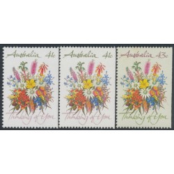 AUSTRALIA - 1990 41c & 43c Thinking of You, booklet stamps, MNH – SG # 1230a+1230b+1231a