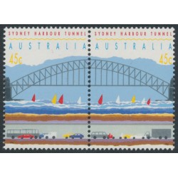 AUSTRALIA - 1992 45c Harbour Tunnel pair, perf. 14½, MNH – SG # 1375a