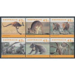 AUSTRALIA - 1994 45c Kangaroos & Koalas B/6 (pale orange), MNH – SG # 1453a