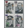AUSTRALIA - 1995 45c WWII Heroes (2nd series) block of 4, MNH – SG # 1545a