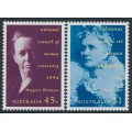 AUSTRALIA - 1996 45c & $1 National Council of Women, MNH – SG # 1639-1640