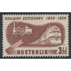 AUSTRALIA - 1954 3½d brown Railway Anniversary, MNH – SG # 278