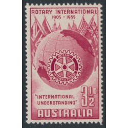 AUSTRALIA - 1955 3½d carmine Rotary, MNH – SG # 281