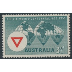 AUSTRALIA - 1955 3½d grey/red YMCA, MNH – SG # 286