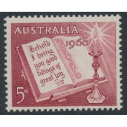 AUSTRALIA - 1960 5d carmine-red Christmas, MNH – SG # 338