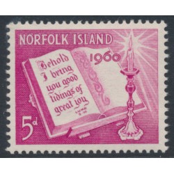 NORFOLK ISLAND - 1960 5d magenta Christmas, MNH – SG # 41