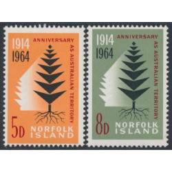 NORFOLK ISLAND - 1964 5d & 8d Norfolk Pine set of 2, MNH – SG # 55-56