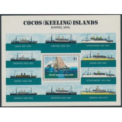 COCOS ISLANDS - 1984 $1 Cocos Barrel Mail M/S, MNH – SG # MS114