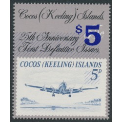 COCOS ISLANDS - 1990 $5 on 65c Stamp Anniversary, MNH – SG # 230