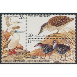 COCOS ISLANDS - 1985 33c to $1 Birds block of 3, MNH – SG # 132a