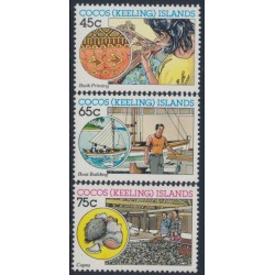 COCOS ISLANDS - 1987 45c to 75c Malay Industries set of 3, MNH – SG # 169-171