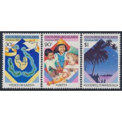 COCOS ISLANDS - 1987 30c to $1 Christmas set of 3, MNH – SG # 172-174