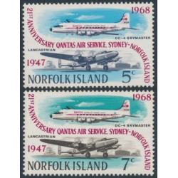 NORFOLK ISLAND - 1968 5c & 7c QANTAS set of 2, MNH – SG # 96-97