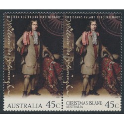 CHRISTMAS ISLAND - 1996 45c Wilhelm de Vlamingh pair, MNH – SG # 1655 + 433