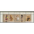 AUSTRALIA - 1997 45c Dolls & Bears strip of 5, MNH – SG # 1693a