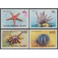 COCOS ISLANDS - 1991 45c to $1.30 Starfish & Urchins set of 4, MNH – SG # 240-243