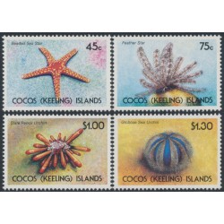 COCOS ISLANDS - 1991 45c to $1.30 Starfish & Urchins set of 4, MNH – SG # 240-243