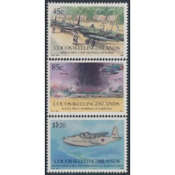 COCOS ISLANDS - 1992 45c to $1.20 Anniversary of WWII set of 3, MNH – SG # 270-272