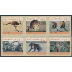 AUSTRALIA - 1994 45c Kangaroos & Koalas self-adhesive set of 6, MNH – SG # 1459-1464