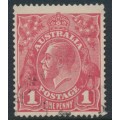 AUSTRALIA - 1915 1d red KGV (G15), 'line under RVT' [III/42], used – ACSC # 71F(2)g