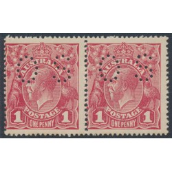 AUSTRALIA - 1918 1d red KGV (G30), perf. OS, die I+die II pair, MH – ACSC # 71V(1)ic AUSTRALIA - 1918 1d red KGV (G30), perf. OS, die I+die II pair, MH – ACSC # 71V(1)ic