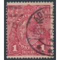 AUSTRALIA - 1917 1d pinkish carmine [aniline] KGV (G62½), used – ACSC # 72C