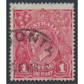 AUSTRALIA - 1918 1d red-rosine KGV (shade = G68), used – ACSC # 72I AUSTRALIA - 1918 1d red-rosine KGV (shade = G68), used – ACSC # 72I