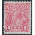 AUSTRALIA - 1918 1d pale carmine-pink (LM watermark) KGV (shade = G101), used – ACSC # 73A AUSTRALIA - 1918 1d pale carmine-pink (LM watermark) KGV (shade = G101), used – ACSC # 73A
