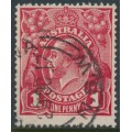 AUSTRALIA - 1917 1d red-crimson KGV (shade = G23), used – ACSC # 71N AUSTRALIA - 1917 1d red-crimson KGV (shade = G23), used – ACSC # 71N