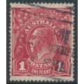 AUSTRALIA - 1918 1d red-brown KGV (shade = G76), used – ACSC # 72O AUSTRALIA - 1918 1d red-brown KGV (shade = G76), used – ACSC # 72O